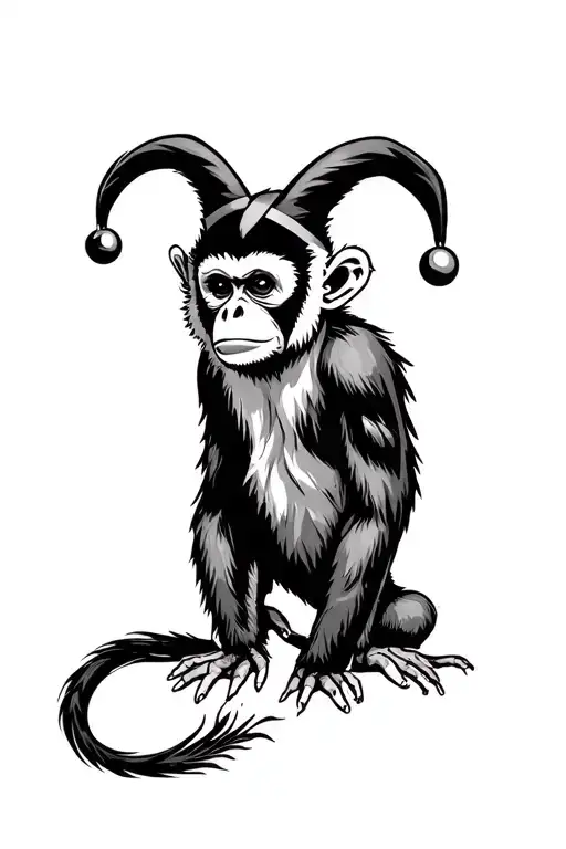 gibbon jester tattoo design idea