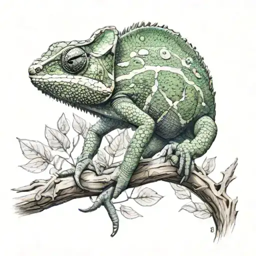 chameleon tattoo design idea