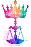libra king and queen crown tattoo design idea