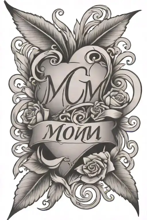 mom love tribute with name incorporated tattoo design idea