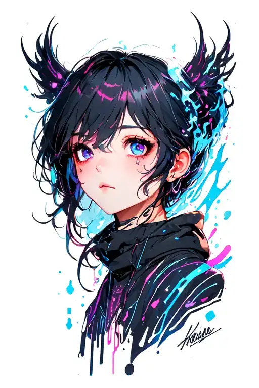 freezing cybersigilism tattoo design idea