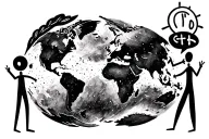 a stick figure handing another stick figure the world  tattoo design idea