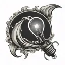 light bulb with wave and boat on it within the light bulb tattoo design idea