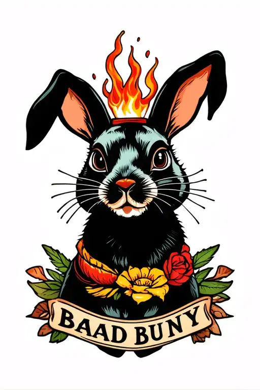Bad Bunny tattoo design idea