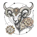 Aries constellation surrounded tattoo design idea