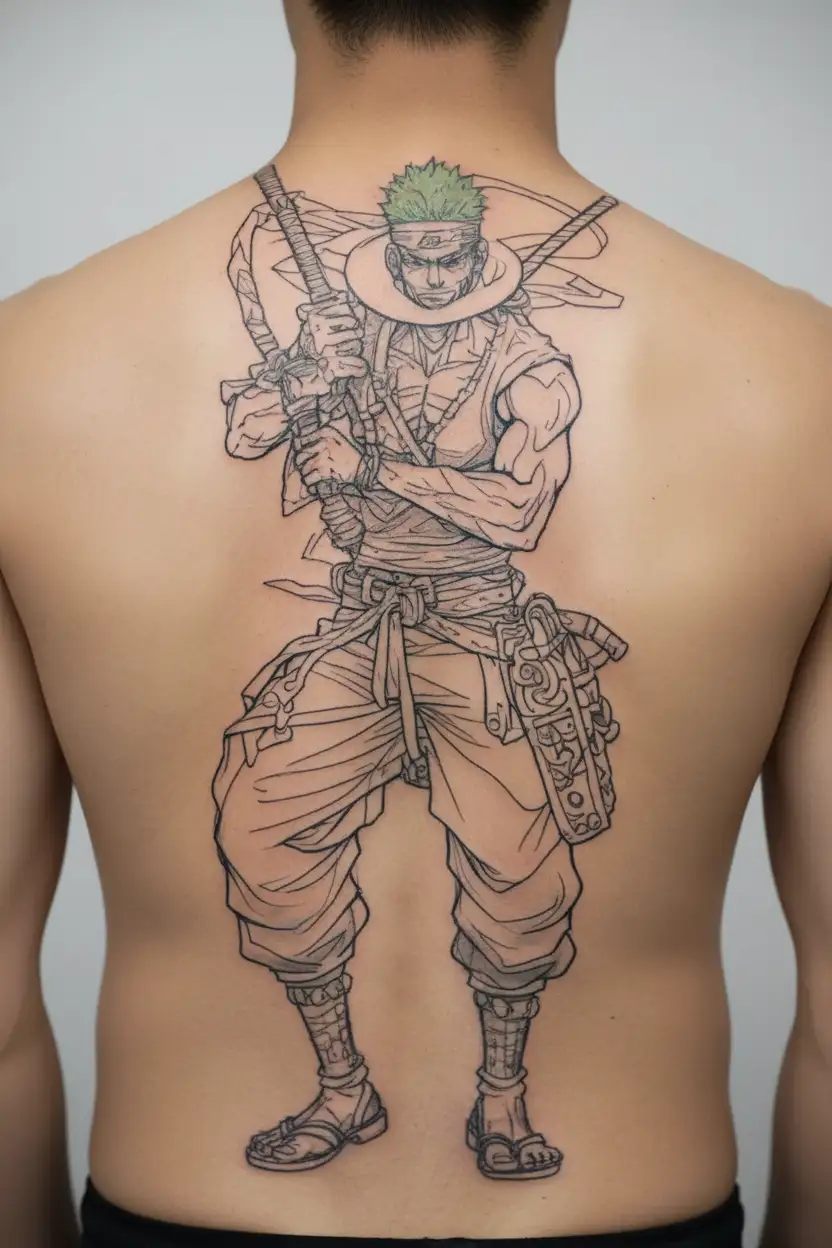 zoro one piece tattoo design idea