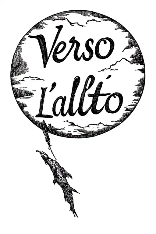 "Verso L'alto" very simple mountain tattoo design idea
