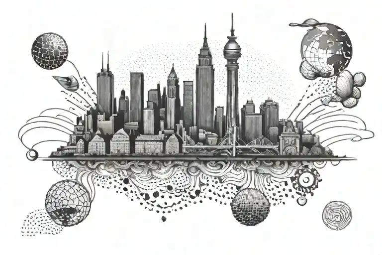 skyline hamburg tattoo design idea