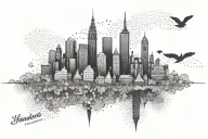 skyline hamburg tattoo design idea