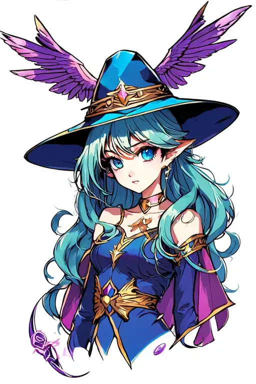 dark magician girl tattoo design idea