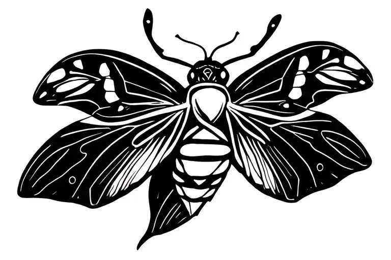 Sleep Token inspired moth tattoo design idea