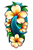 frangipani Australia Aboriginal whale tail tattoo design idea