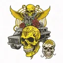 YEllow Mass Death Highway tattoo design idea