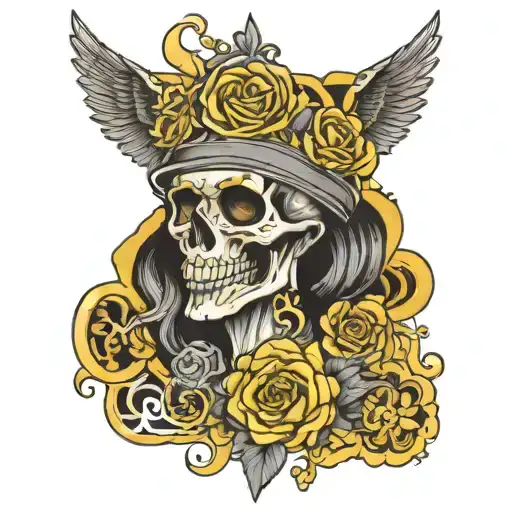 YEllow Mass Death Highway tattoo design idea