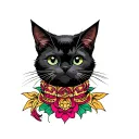 sheet ghost cat tattoo design idea