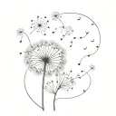 dandelion blowing tattoo design idea