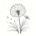 dandelion blowing tattoo design idea