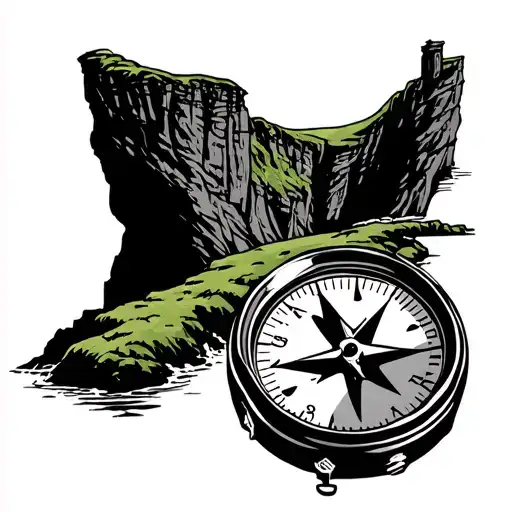 kompass mit cliffs of moher ireland tattoo design idea