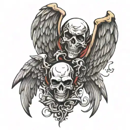 devil and angel wings tattoo design idea