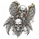 devil and angel wings tattoo design idea
