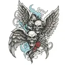 devil and angel wings tattoo design idea