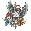 devil and angel wings tattoo design idea
