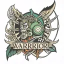 warrior, strength, courage, overcoming suicide survivor tattoo design idea