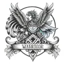 warrior, strength, courage, overcoming suicide survivor tattoo design idea