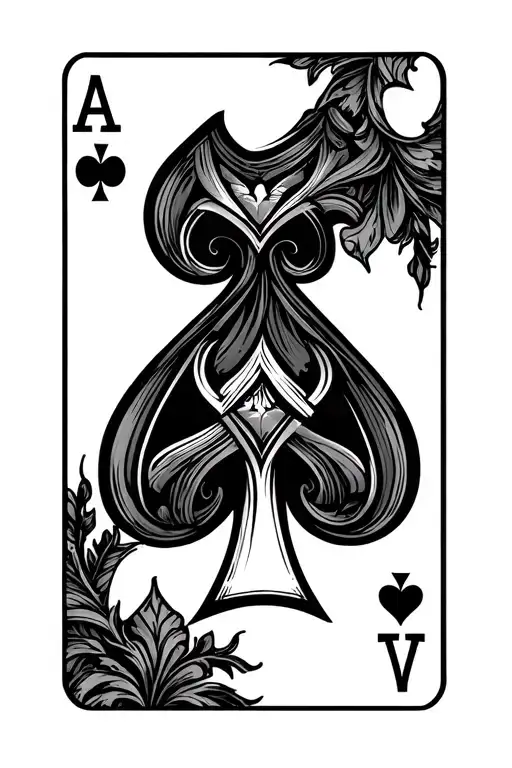 playing cards. 7 of spades on top of 2 of diamonds tattoo design idea