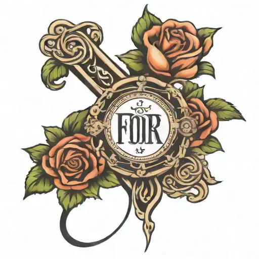 last name on fore arm tattoo with cross and rose intertwined tattoo design idea