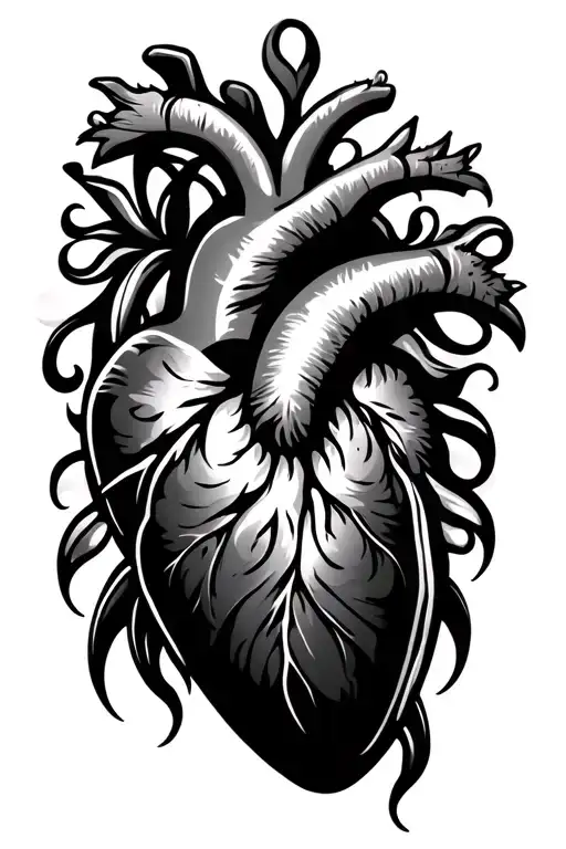 girl dad heart represented tribal style illustration tattoo design idea