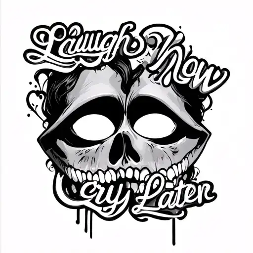 Laugh Now Cry Later tattoo design idea