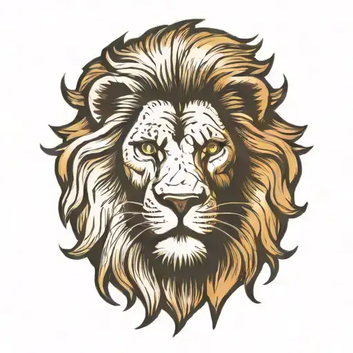 lion head from the front view tattoo design idea