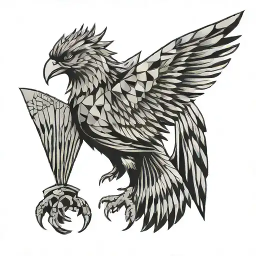 liver bird straight facing tattoo design idea