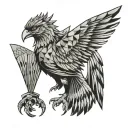 liver bird straight facing tattoo design idea
