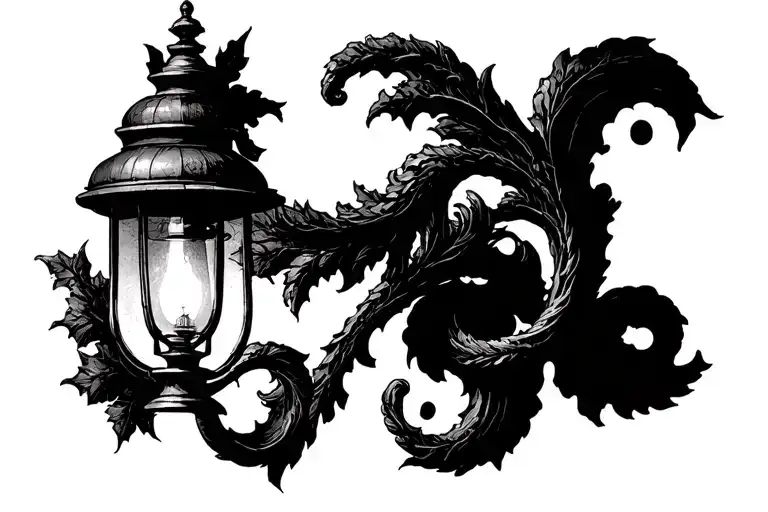 a lamp post in Narnia tattoo design idea