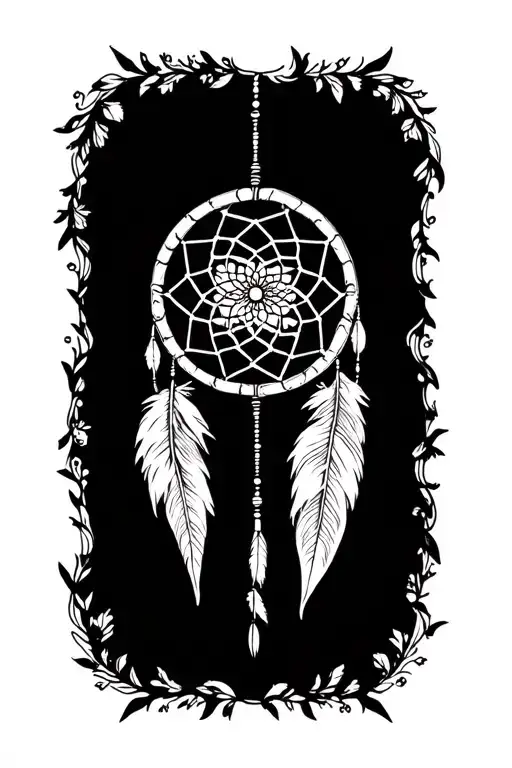 dream catcher entangled in a beautiful tattoo design idea