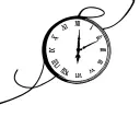 time, clock, time passing, fading away tattoo design idea