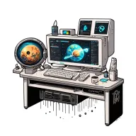 space, computer, tattoo design idea