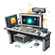 space, computer, tattoo design idea