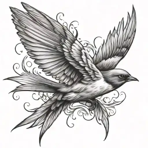 swallow bird tattoo design idea