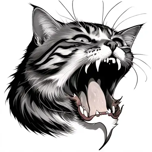 cat bite marks tattoo design idea