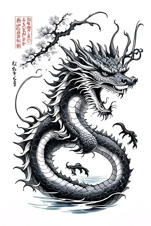 Dragon, Water, Ghibli Movie, Japanese Tattoo, Japanese Style tattoo design idea