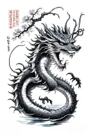 Dragon, Water, Ghibli Movie, Japanese Tattoo, Japanese Style tattoo design idea
