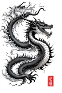 Dragon, Water, Ghibli Movie, Japanese Tattoo, Japanese Style tattoo design idea