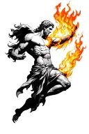 Prometheus stealing fire tattoo design idea