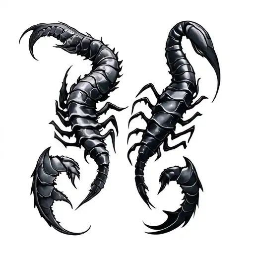 Aquarius And Scorpio tattoo design idea
