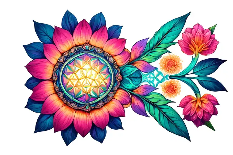 flower of life mandala design tattoo design idea