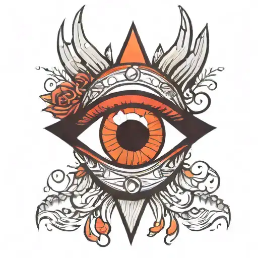 eye diamond red crying tattoo design idea