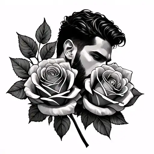 amir and roses  tattoo design idea